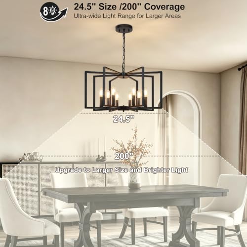 Black Farmhouse Chandelier (Black / 8-Light)