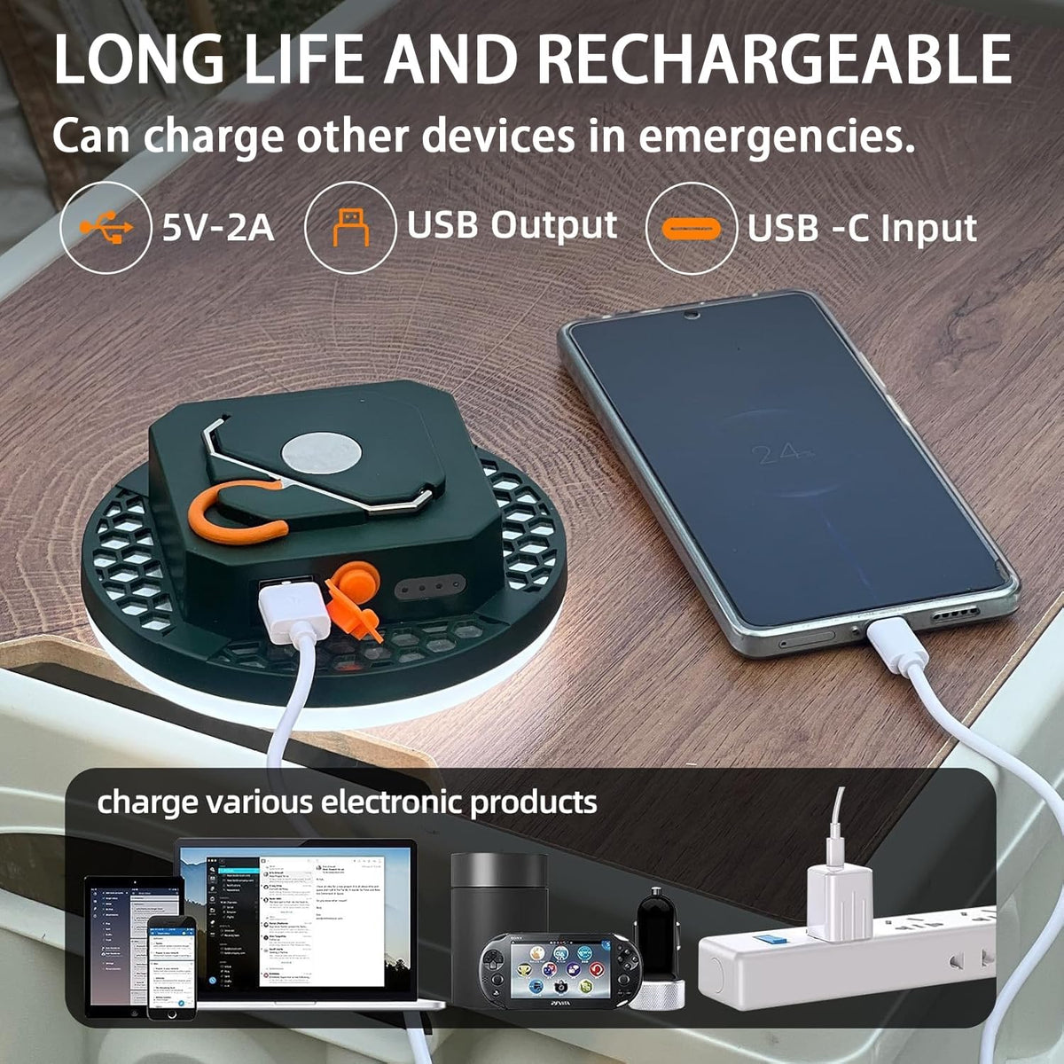 Rechargeable Camping Hanging Tent Light (30W(GE))