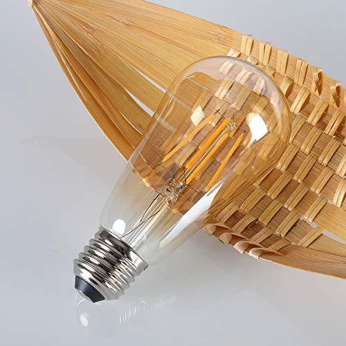Vintage LED Edison Bulbs 4W ST58 (Amber Glass-2700k / 6 Count (Pack of 1))