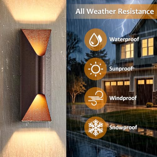 Outdoor Wall Lights 4 Pack (Brown / 4 Pack)