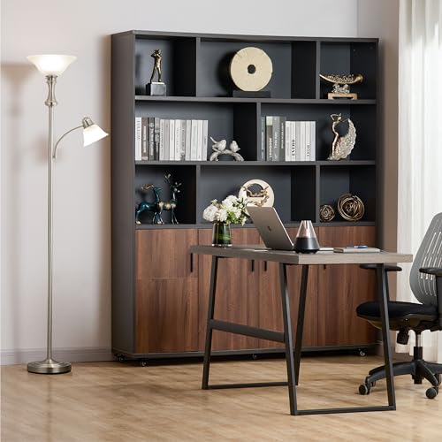 Torchiere Silver Floor Lamp with Adjustable Angle Reading Lamp (Silver)