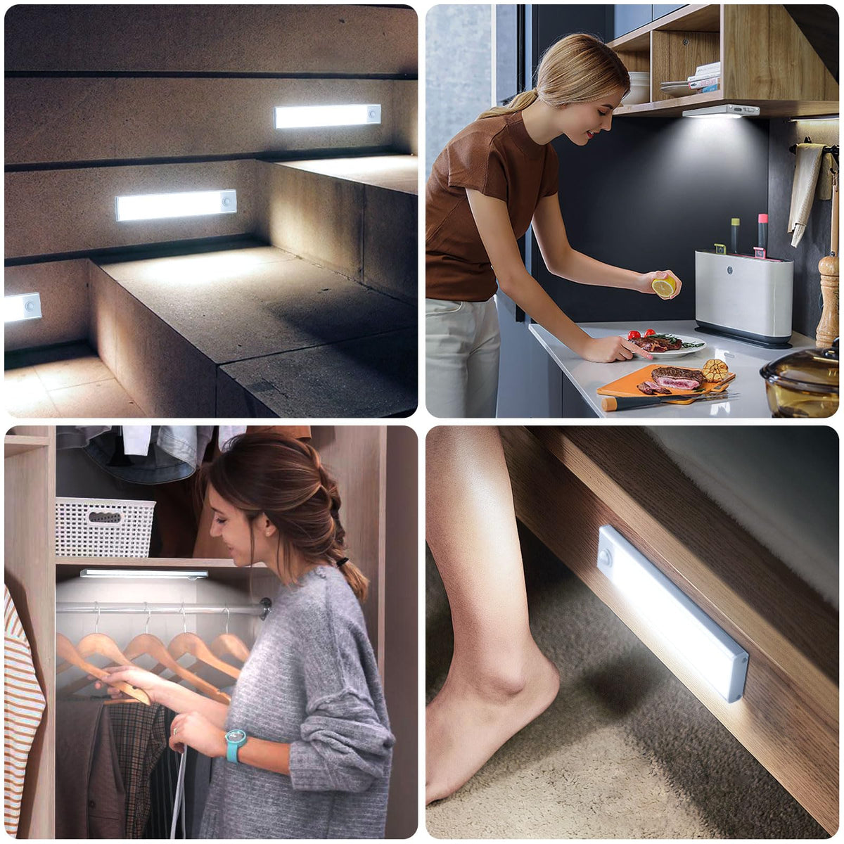 6 Pack Under Cabinet Lighting Wireless (8 inch / White Light)