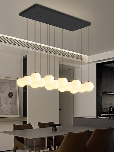 Modern Rectangular Chandelier (Black-White / Rectangle 16-Light)