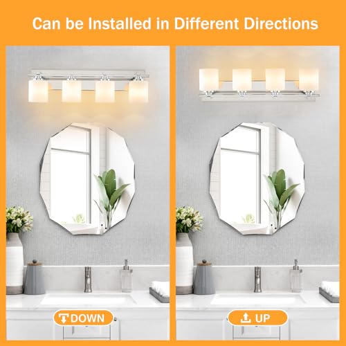 Modern Bathroom Light Fixtures Over Mirror (Chrome / 27.16 inch-4-Light)