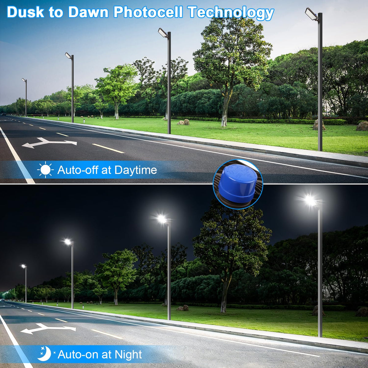 480W LED Parking Lot Light Dusk to Dawn Photocell 72000LM 5000K (480W/Wall Mount)