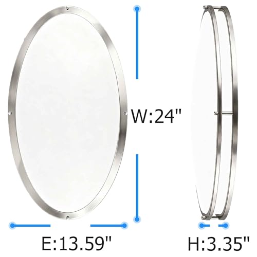24 Inch Oval Brushed Nickel Ceiling Light (Brushed Nickel / 24 inch - 1 Pack)