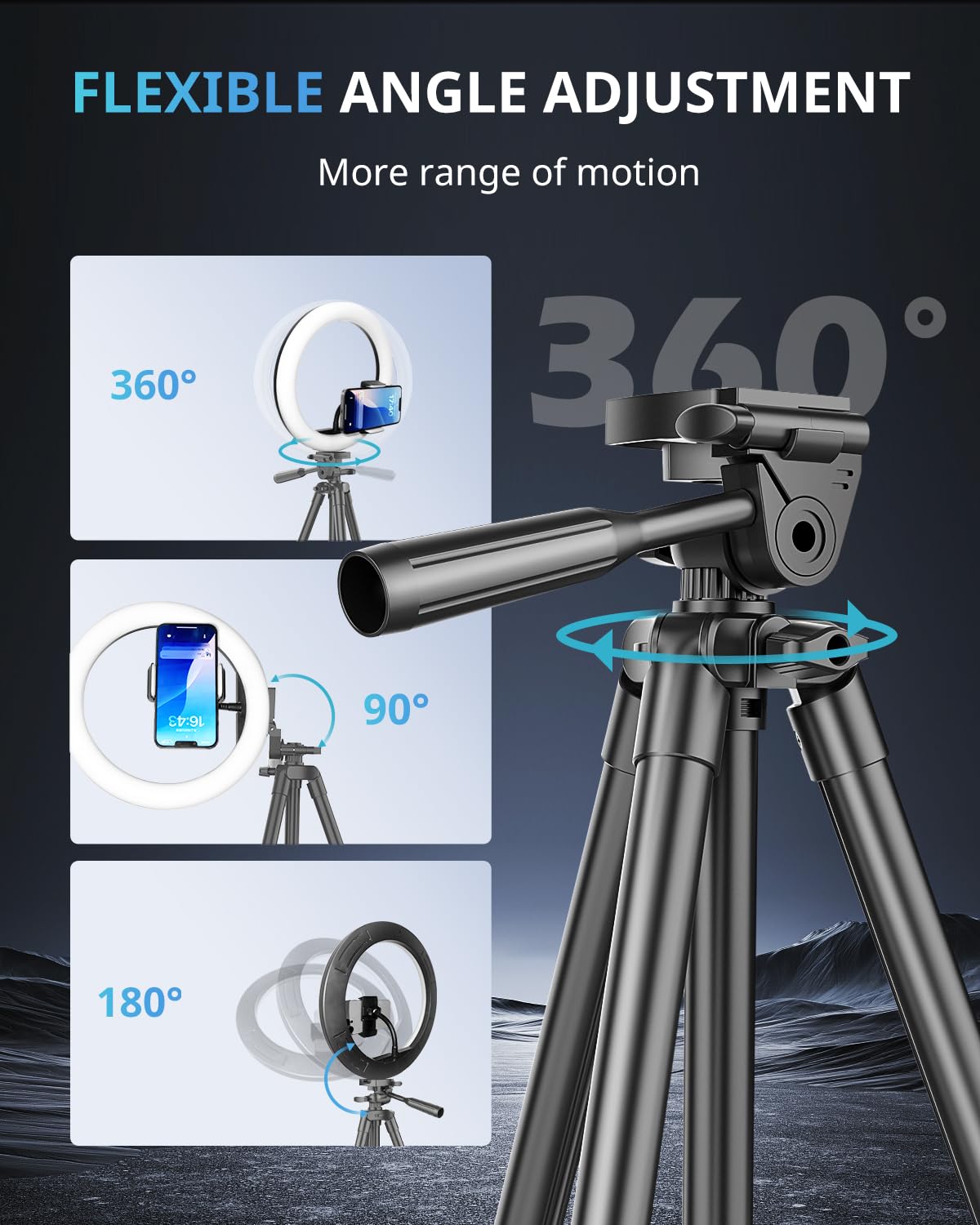 12" RGB Ring Light with 50" Tripod Stand & Phone Holder (RGB / 12in)