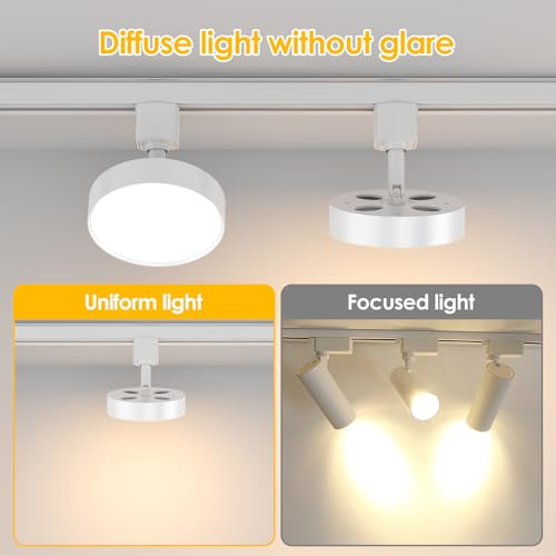 Diffuse LED Track Lighting Heads H Type (White / 12 Pack(3000K))