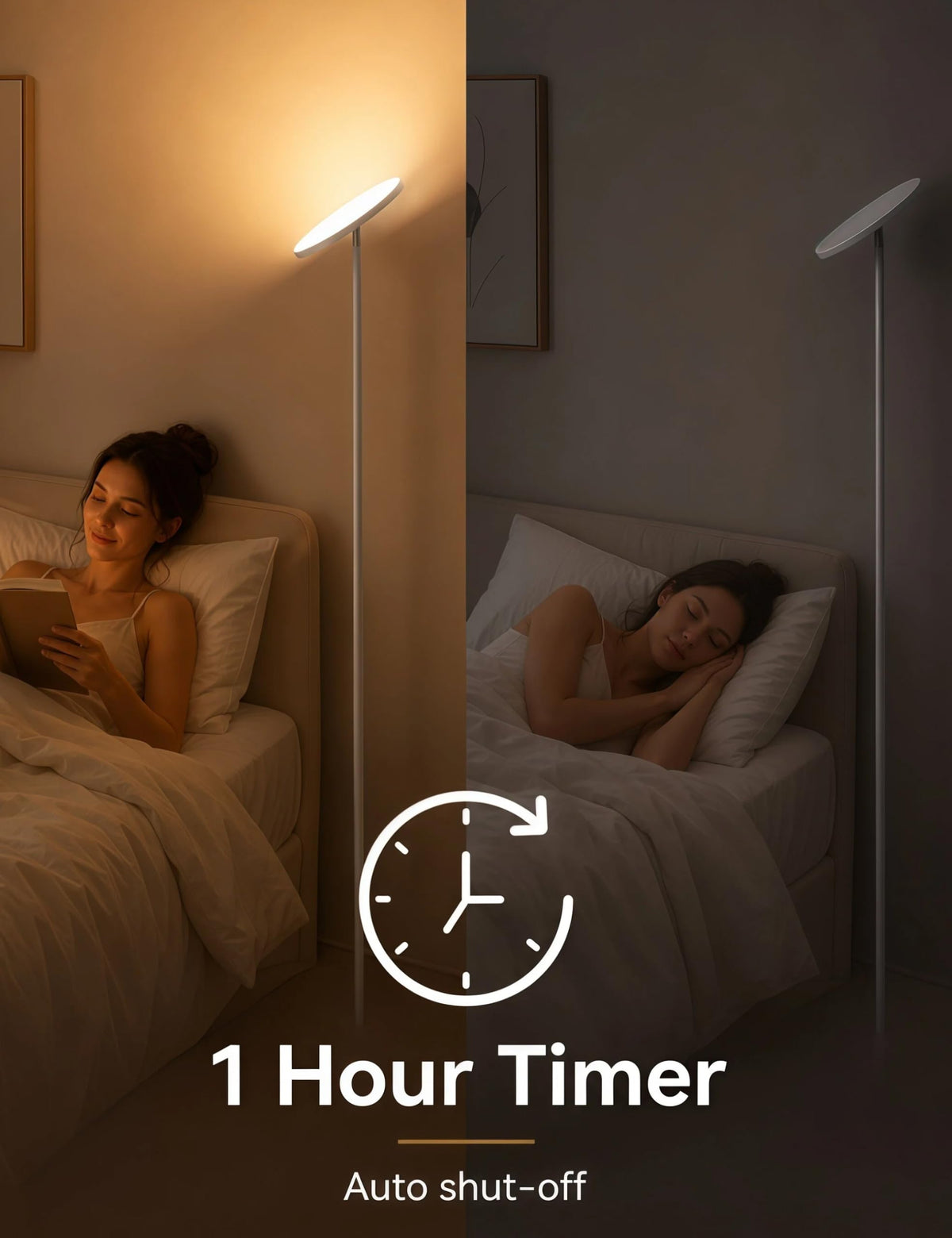 LED Floor Lamp for Living Room (White)