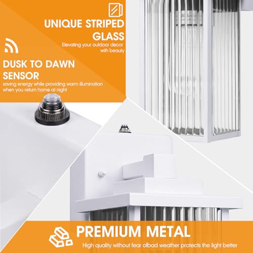 13" White Dusk to Dawn Outdoor Light (White / 13''-1 Pack)