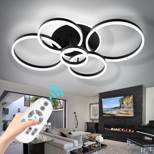 Dimmable Modern LED Ceiling Light Flush Mount Ceiling Light Fixture with Remote Control