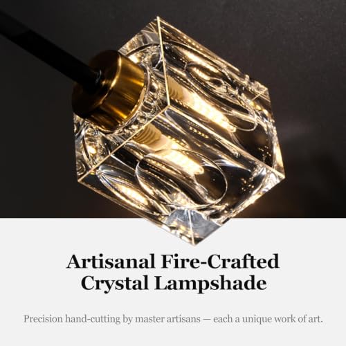 6 Lights Modern Sputnik Ceiling Light Fixture Black Crystal Semi Flush Mount Ceiling Light Farmhouse Chandeliers for Dining Room Living Room Kitchen Island Bedroom Entryway (Black / 6-Light)