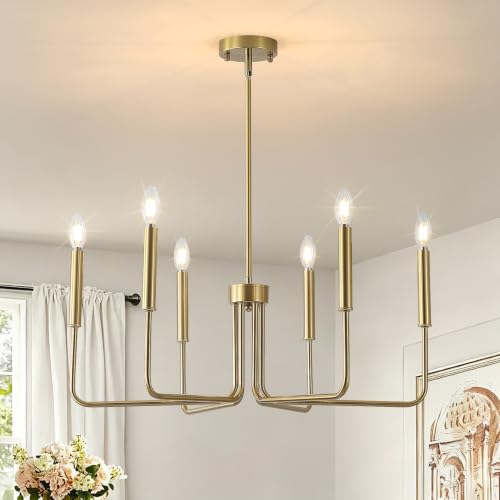 Brushed Gold Chandelier for Dining Room (Brushed Gold)