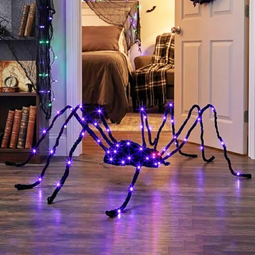 Halloween Decorations Outdoor Giant Spider Light Up Spider 5Ft