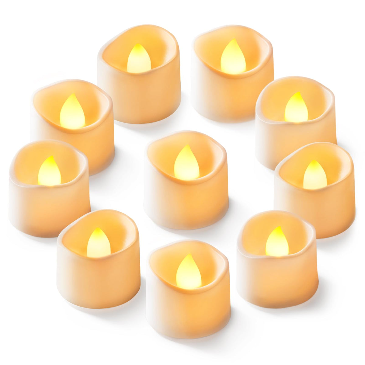 Flameless Tea Light Candles Battery Operated - 100 Pack, Bright Amber