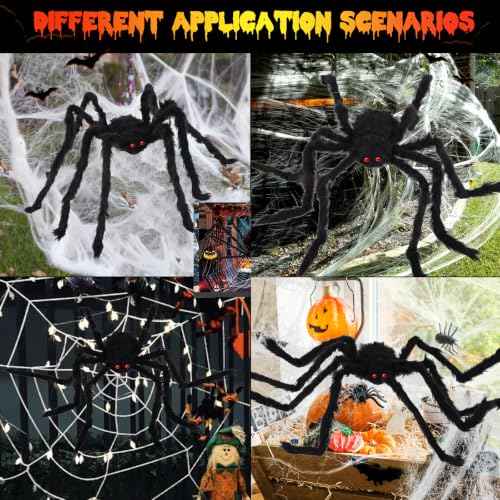 Spider Webs Halloween Decorations (Purple / 16.4Ft)