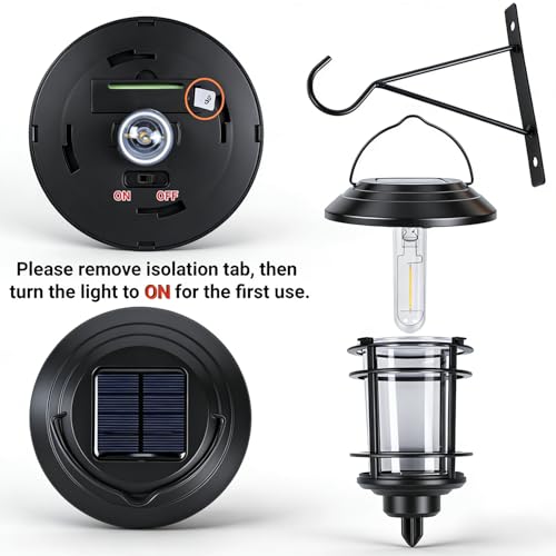2 Pack Solar Lanterns Outdoor (Warm White)
