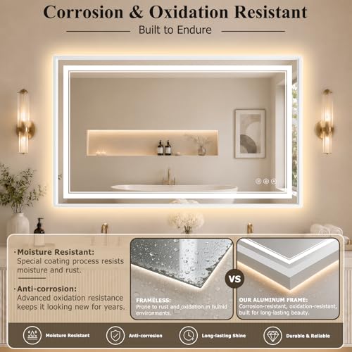 30"x48" LED Bathroom Mirror with Lights (White / 48"L x 30"W)