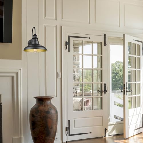 Outdoor Barn Light Fixture (Black / 12-RZ004-2PACK(Not Dusk to Dawn))