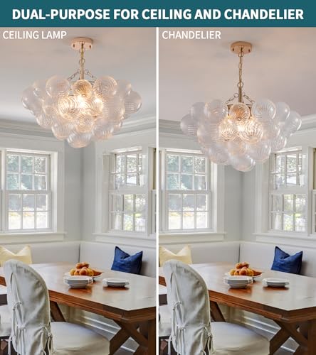 Modern Glass Ceiling Light (Ceiling Light 5-Light 25.2 inches Gold)