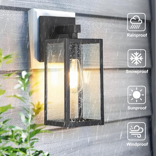 Outdoor Wall Light Fixture (Black / Large)