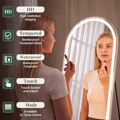 16"x60" Arched Full Length Mirror with Lights (Elegant Led-white Arched / 60"L x 16"W)