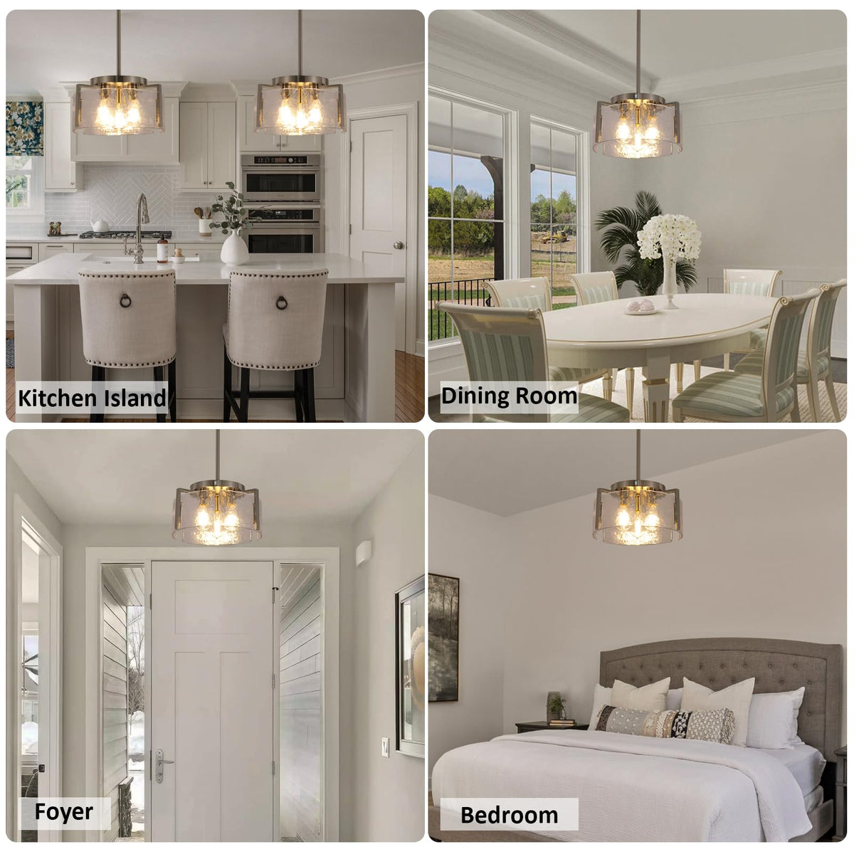 Nickel Chandeliers for Dining Room Light Fixture (3 Light Nickel)