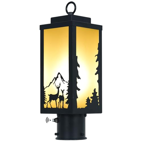 Outdoor Lamp Post Light Fixture Deer Pattern