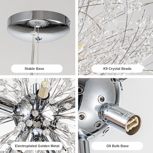 Modern Crystal Chandeliers Firework (Chrome / 8-Light (Semi-Flush Mount))