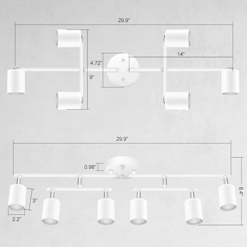 6 Light Track Lighting Kit (Rotatable-6 Light-white)
