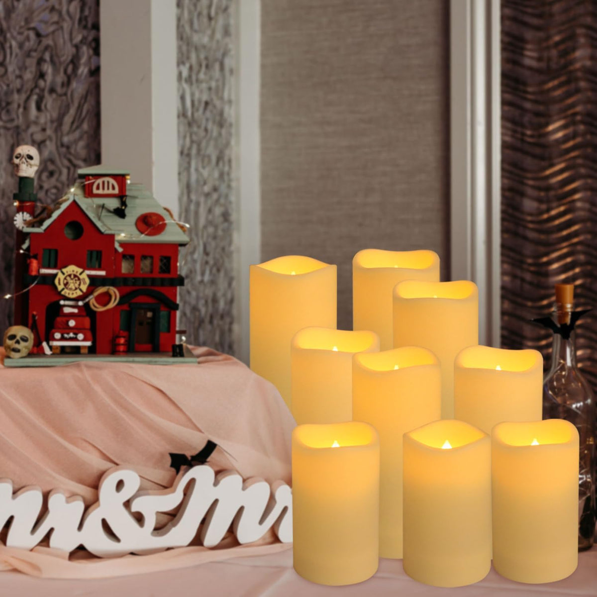 Set of 24 Waterproof Outdoor Flameless Candles (24 Pack Ivory-2)