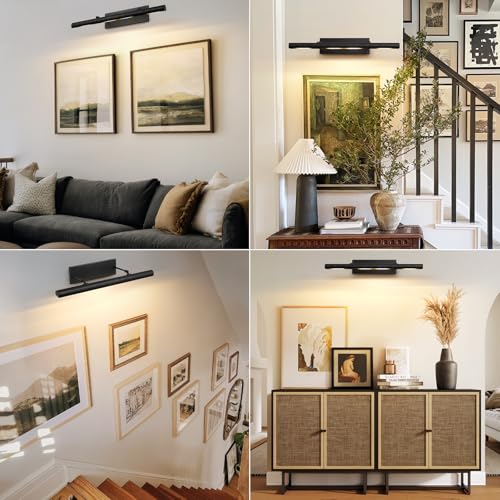 Black Art Picture Frame Wall Light (30"-4 Bulb / Black)