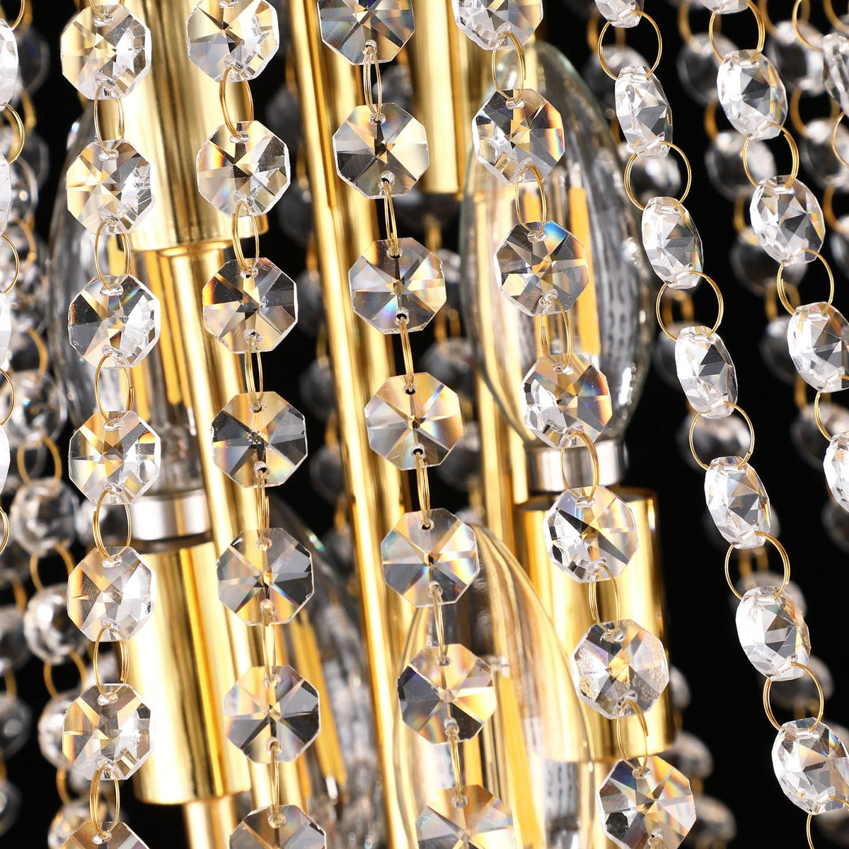 22" W 12 Light Luxury Entrance Chandelier with Unique Empire K9 Crystal Design for High Ceilings (22"(Gold))