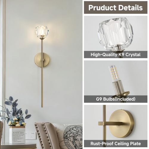 Copper Crystal Wall Sconces of Two Brass Mid Century Modern Bathroom Sconce (Copper / 2 PC)