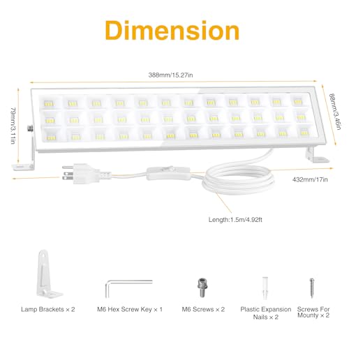 100W 4Pack LED Shop Lights (White)