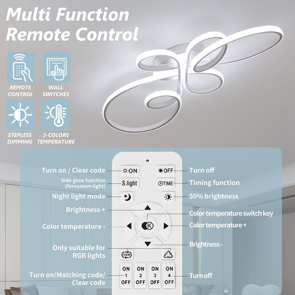31.89Inch Modern LED Ceiling Light (White,31.89Inch)