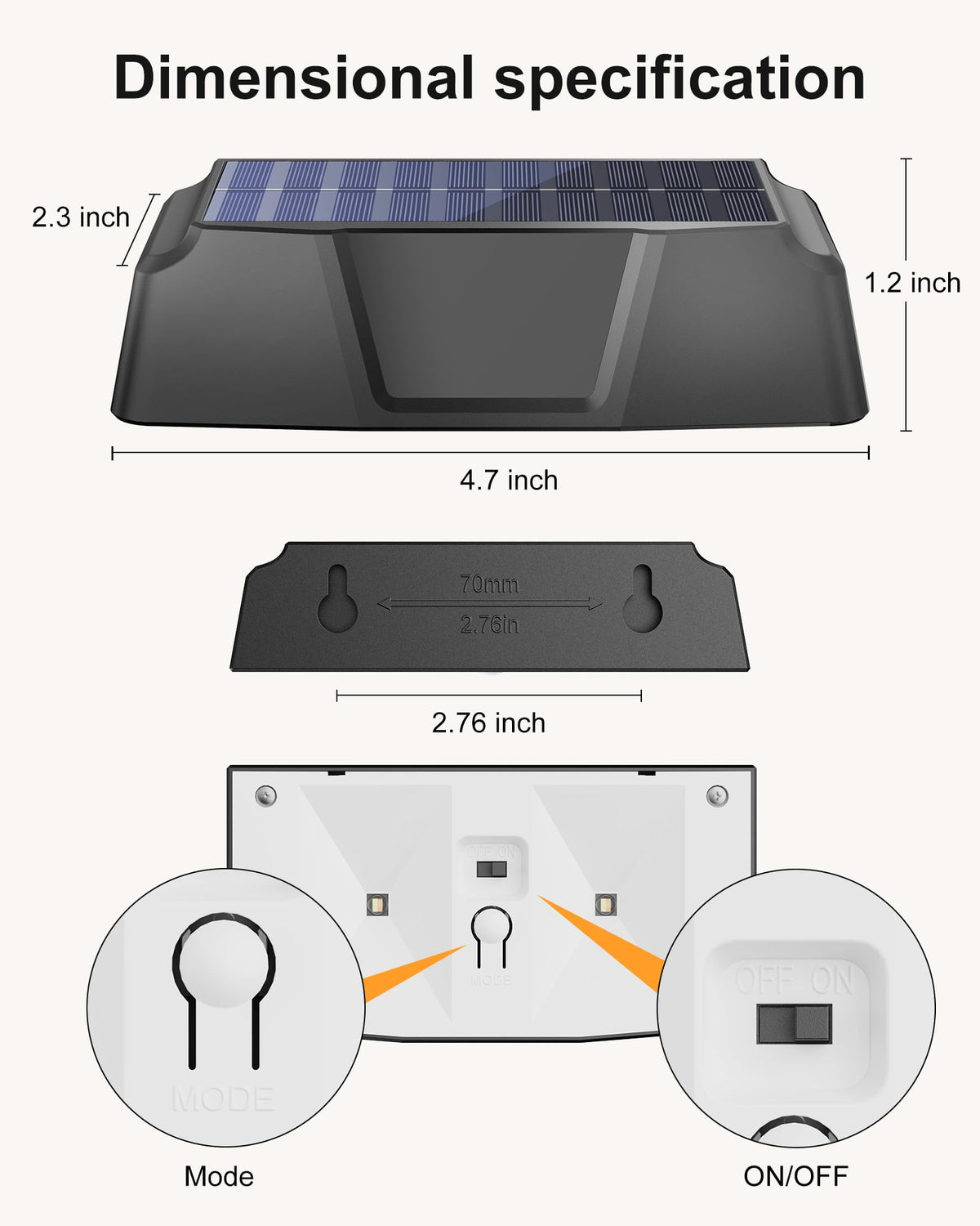 8 Pack Solar Fence Outdoor Lights IP65 Waterproof