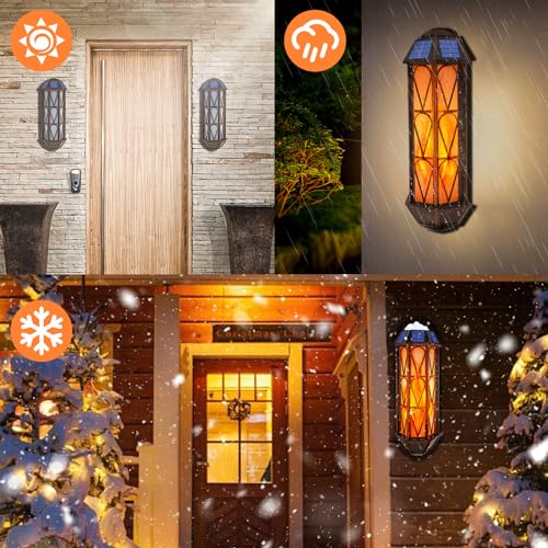 2 Pack Flickering Flame Wall Sconces (Large)