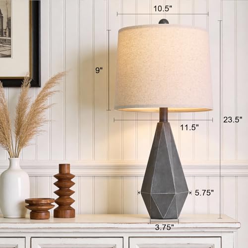 23.5'' Farmhouse Table Lamps Set of 2 (Medium - Deep Grey)