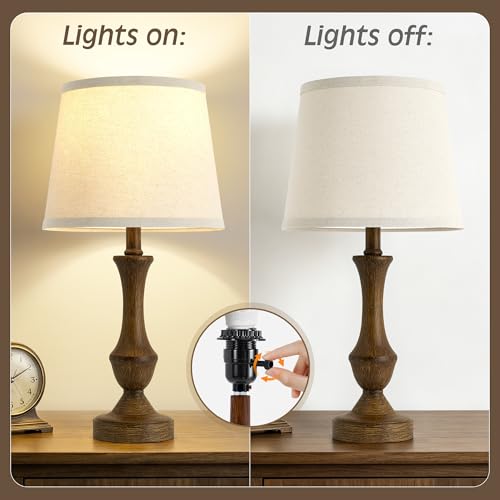 Table Lamp Set of 2 (Wood Grain / 19 in)