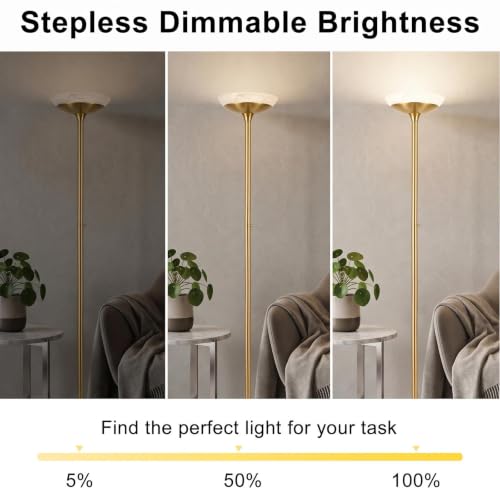 Torchiere Floor Lamp (Brass Gold Floor Lamp)