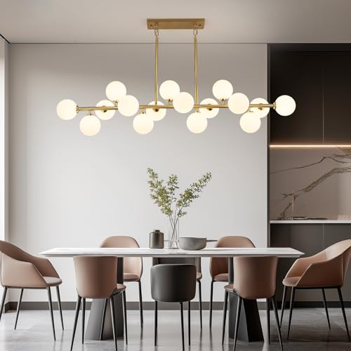 Mid Century Modern Chandelier Linear Chandeliers Pendant Lighting Fixture for Dining Room