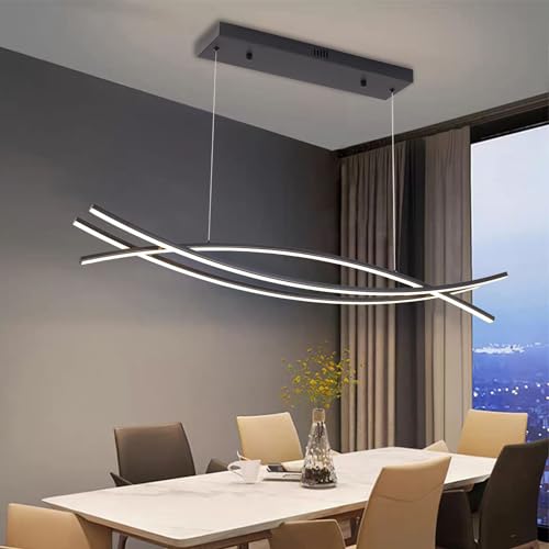39.37in Color Changing Modern LED Pendant Light (Black / 39.37")