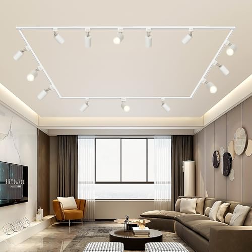 65.6FT H Track Lighting Rail Kit (White / 65.6FT)