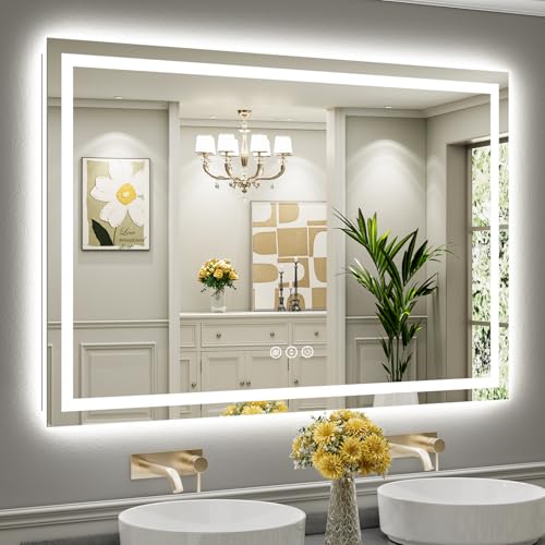 60x40 LED Bathroom Mirror (Backlit+front Lit / 60"L x 40"W)