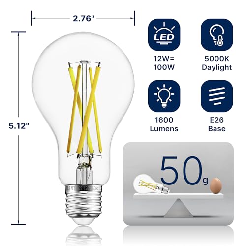 100W Eqv Dimmable A21 LED Bulbs (100w 5000k Daylight / 4 Count (Pack of 1))