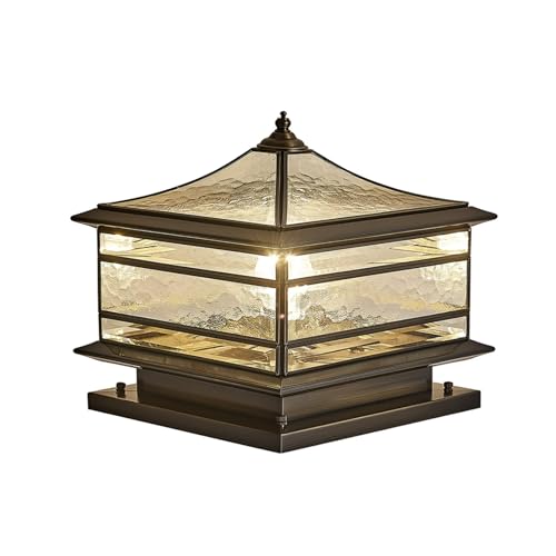 All Copper Steel Glass Outdoor Post lights (Wiring E26 Base / 10X10in)