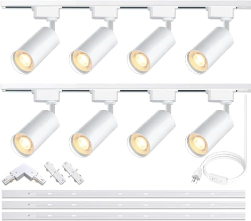 Plug in H Type LED Track Lighting Kits Dimmable Adjustable Angle Heads (Lights Kit)