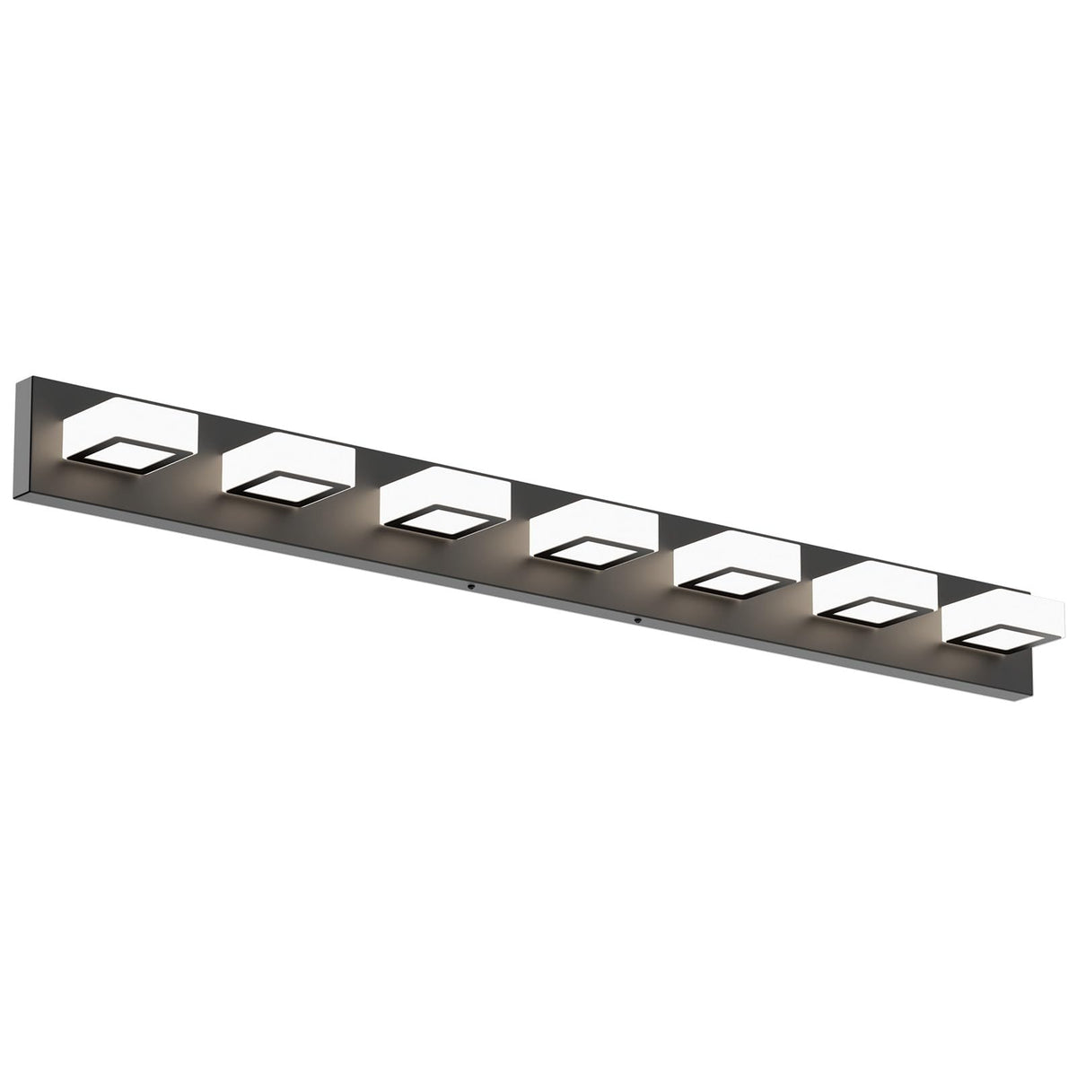 46" LED Matte Black Vanity Lights 7 Lights Acrylic Metal Black Modern Vanity Lights Black Bathroom Lighting Fixtures Over Long Mirror (Black-Natural light / 46 inch)