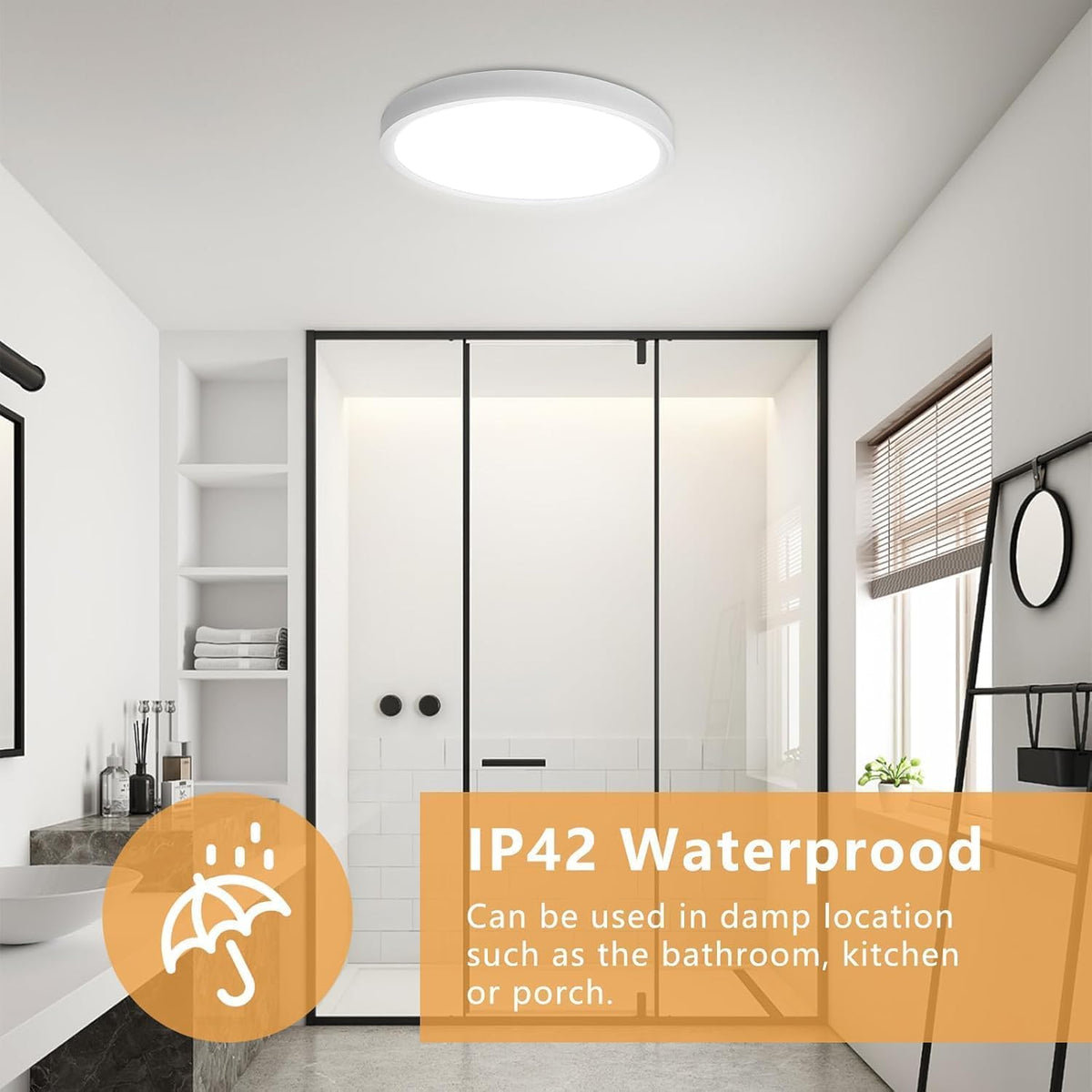 1PK 11.4 Inch LED Flush Mount Ceiling Light (White / 15")